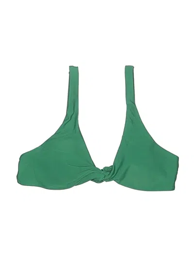 Pre-owned Unbranded Swimsuit Top Green Solid Pattern Swimwear