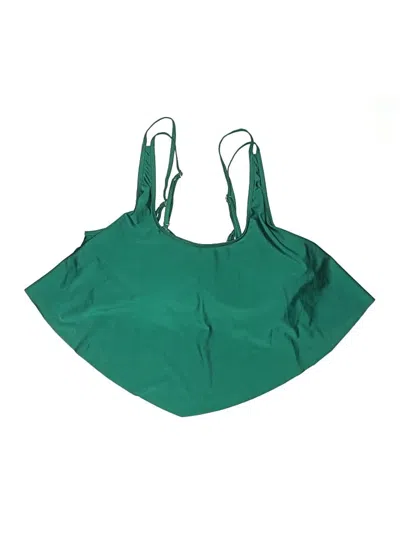 Pre-owned Unbranded Swimsuit Top Green Solid Pattern Swimwear