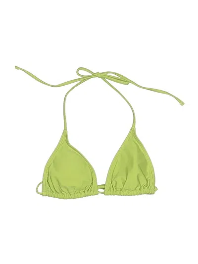 Pre-owned Unbranded Swimsuit Top Green Solid Pattern Swimwear