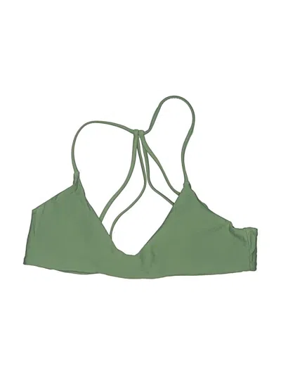 Pre-owned Unbranded Swimsuit Top Green Solid Pattern Swimwear