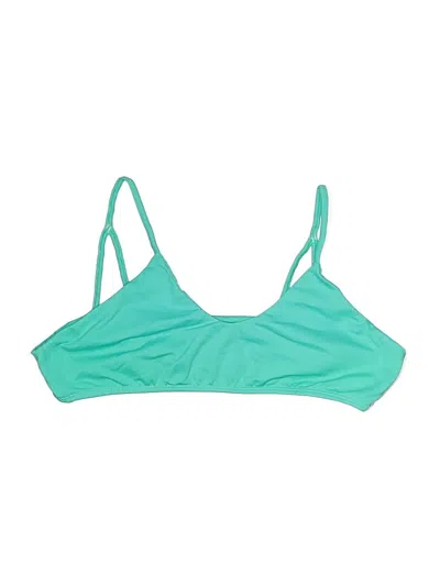 Pre-owned Unbranded Swimsuit Top Green Solid Pattern Swimwear