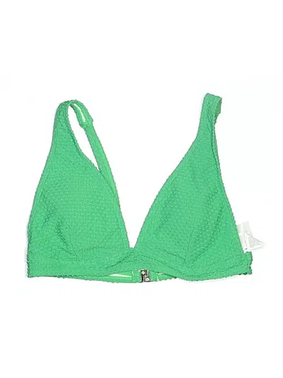 Pre-owned Unbranded Swimsuit Top Green Stars Pattern Swimwear