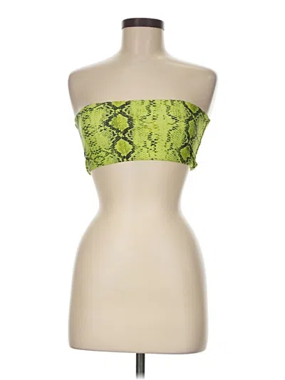 Pre-owned Unbranded Swimsuit Top Green Strapless Neckline Swimwear