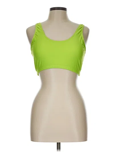 Pre-owned Unbranded Swimsuit Top Green Strapless Neckline Swimwear