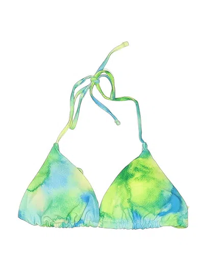 Pre-owned Unbranded Swimsuit Top Green Tie-dye Pattern Swimwear