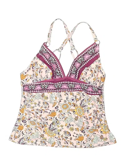 Pre-owned Unbranded Swimsuit Top Ivory Paisley Pattern Swimwear In White
