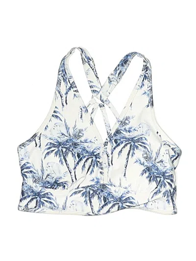 Pre-owned Unbranded Swimsuit Top Ivory Print Pattern Swimwear