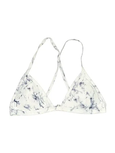 Pre-owned Unbranded Swimsuit Top Ivory Tie-dye Pattern Swimwear In White