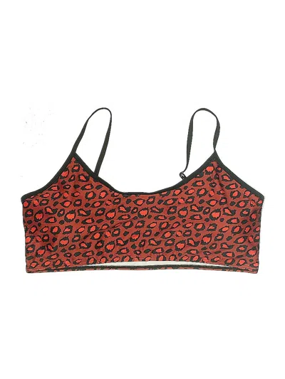 Pre-owned Unbranded Swimsuit Top Orange Animal Print Pattern Swimwear