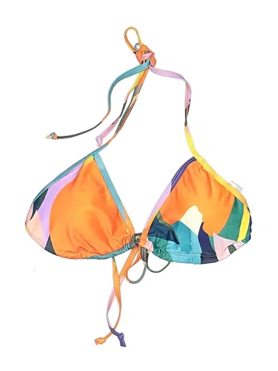 Pre-owned Unbranded Swimsuit Top Orange Graphic Pattern Swimwear