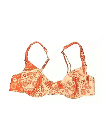 Pre-owned Unbranded Swimsuit Top Orange Paisley Pattern Swimwear