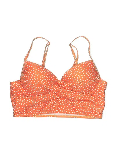 Pre-owned Unbranded Swimsuit Top Orange Polka Dots Pattern Swimwear