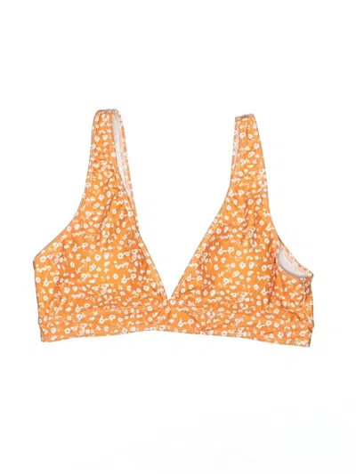 Pre-owned Unbranded Swimsuit Top Orange Print Pattern Swimwear