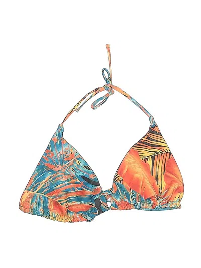 Pre-owned Unbranded Swimsuit Top Orange Print Pattern Swimwear