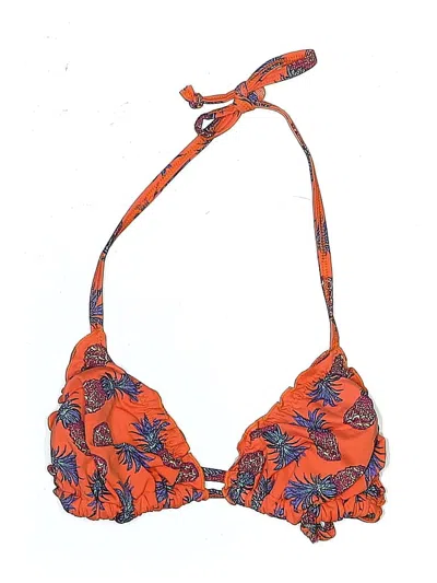 Pre-owned Unbranded Swimsuit Top Orange Print Pattern Swimwear