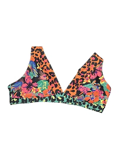 Pre-owned Unbranded Swimsuit Top Orange Print Pattern Swimwear