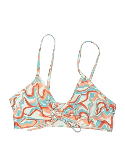 Pre-owned Unbranded Swimsuit Top Orange Print Pattern Swimwear