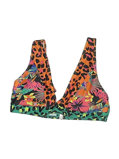 Pre-owned Unbranded Swimsuit Top Orange Print Pattern Swimwear