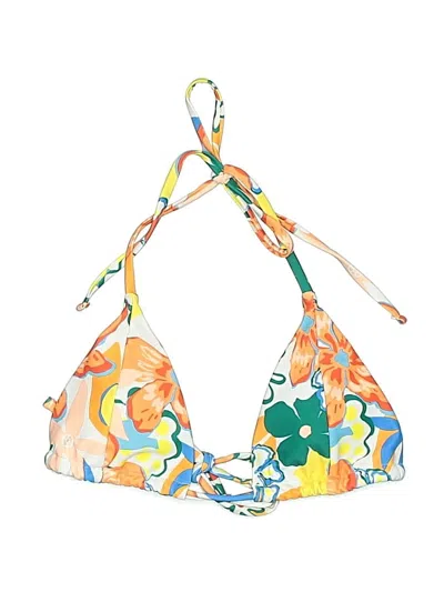 Pre-owned Unbranded Swimsuit Top Orange Print Pattern Swimwear