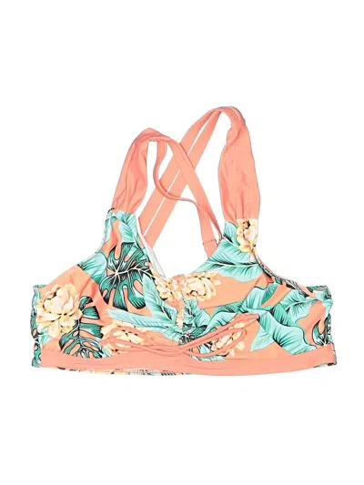 Pre-owned Unbranded Swimsuit Top Orange Print Pattern Swimwear