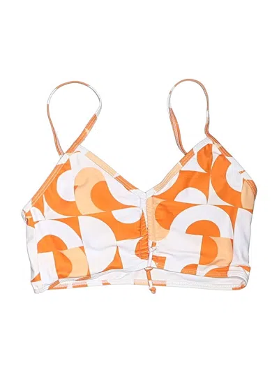 Pre-owned Unbranded Swimsuit Top Orange Print Pattern Swimwear