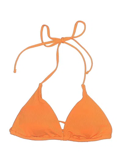 Pre-owned Unbranded Swimsuit Top Orange Solid Pattern Swimwear