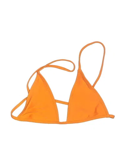 Pre-owned Unbranded Swimsuit Top Orange Solid Pattern Swimwear