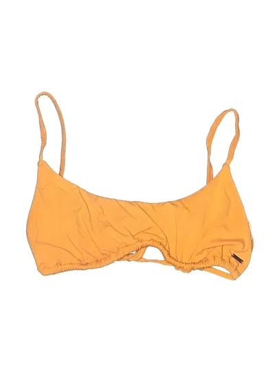 Pre-owned Unbranded Swimsuit Top Orange Solid Pattern Swimwear