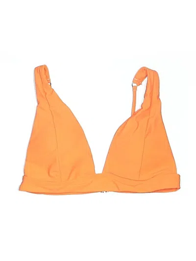 Pre-owned Unbranded Swimsuit Top Orange Solid Pattern Swimwear
