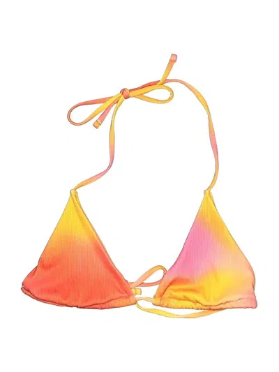 Pre-owned Unbranded Swimsuit Top Orange Tie-dye Pattern Swimwear