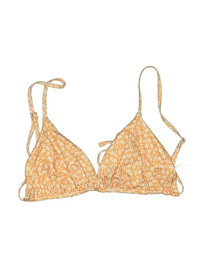 Pre-owned Unbranded Swimsuit Top Orange Tweed Pattern Swimwear