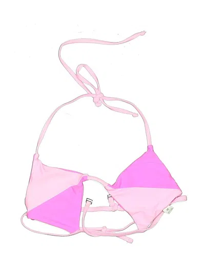 Pre-owned Unbranded Swimsuit Top Pink Color Block Pattern Swimwear