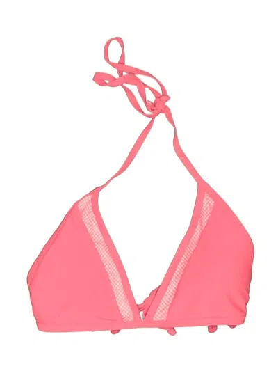 Pre-owned Unbranded Swimsuit Top Pink Color Block Pattern Swimwear