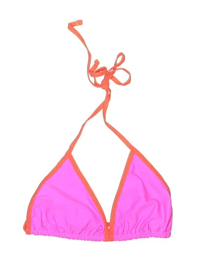 Pre-owned Unbranded Swimsuit Top Pink Color Block Pattern Swimwear