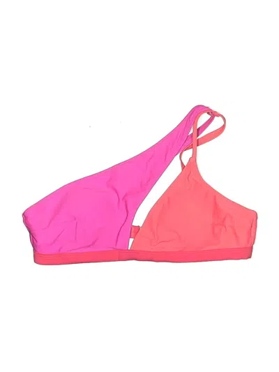 Pre-owned Unbranded Swimsuit Top Pink Color Block Pattern Swimwear