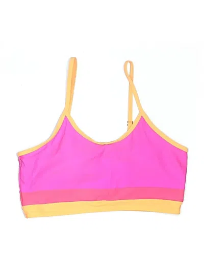 Pre-owned Unbranded Swimsuit Top Pink Color Block Pattern Swimwear
