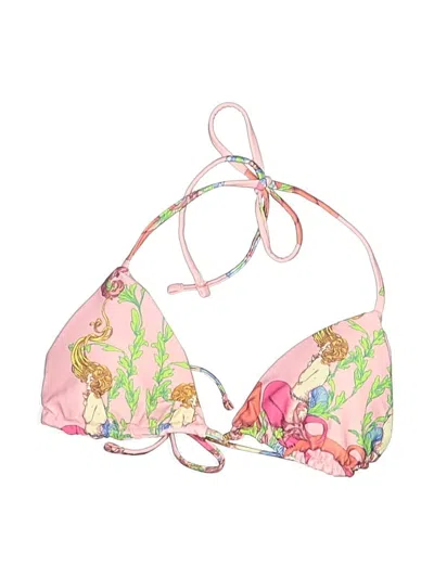 Pre-owned Unbranded Swimsuit Top Pink Floral Pattern Swimwear