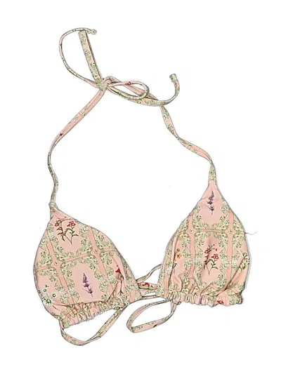 Pre-owned Unbranded Swimsuit Top Pink Floral Pattern Swimwear
