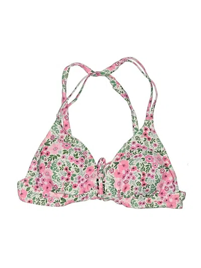 Pre-owned Unbranded Swimsuit Top Pink Floral Pattern Swimwear