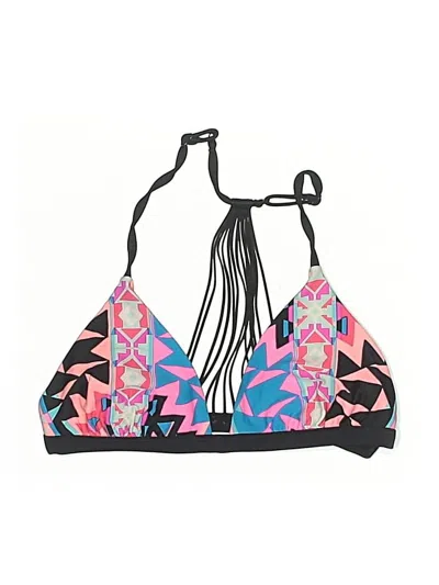 Pre-owned Unbranded Swimsuit Top Pink Graphic Pattern Swimwear