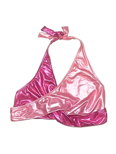 Pre-owned Unbranded Swimsuit Top Pink Metallic Pattern Swimwear
