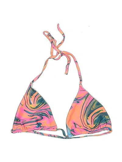 Pre-owned Unbranded Swimsuit Top Pink Print Pattern Swimwear