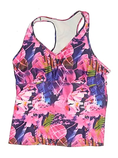 Pre-owned Unbranded Swimsuit Top Pink Print Pattern Swimwear
