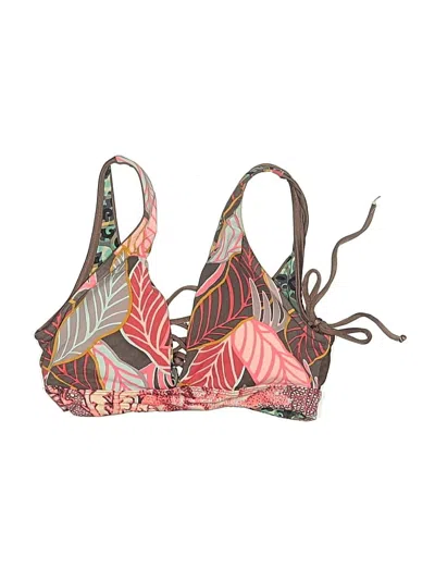 Pre-owned Unbranded Swimsuit Top Pink Print Pattern Swimwear