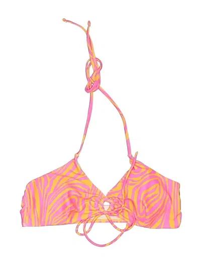 Pre-owned Unbranded Swimsuit Top Pink Print Pattern Swimwear