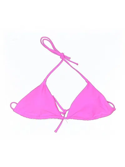 Pre-owned Unbranded Swimsuit Top Pink Solid Pattern Swimwear