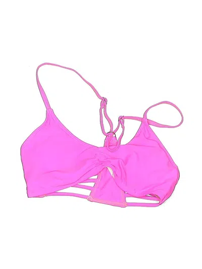 Pre-owned Unbranded Swimsuit Top Pink Solid Pattern Swimwear