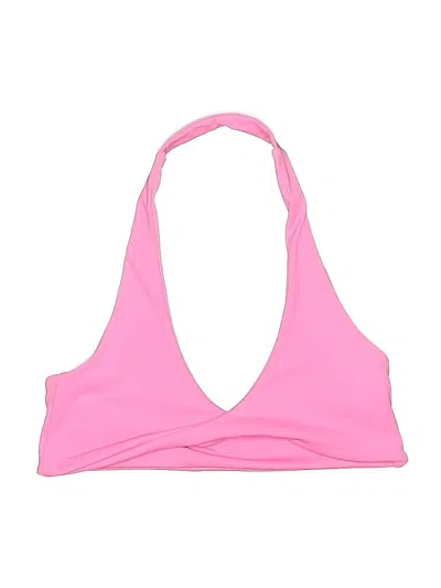 Pre-owned Unbranded Swimsuit Top Pink Solid Pattern Swimwear