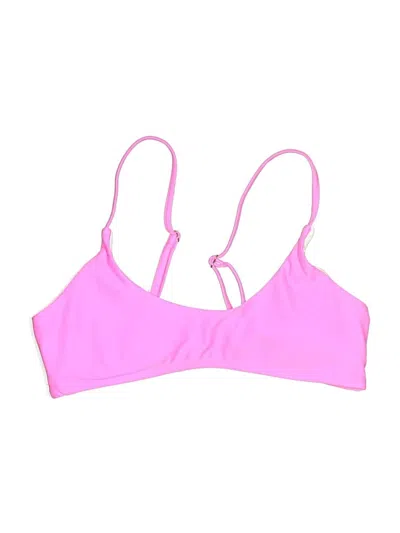 Pre-owned Unbranded Swimsuit Top Pink Solid Pattern Swimwear