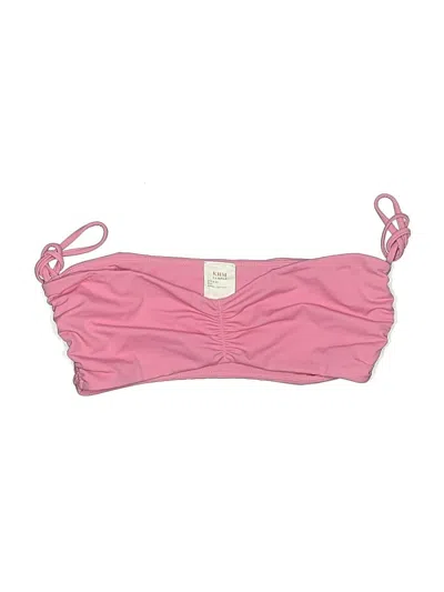 Pre-owned Unbranded Swimsuit Top Pink Solid Pattern Swimwear